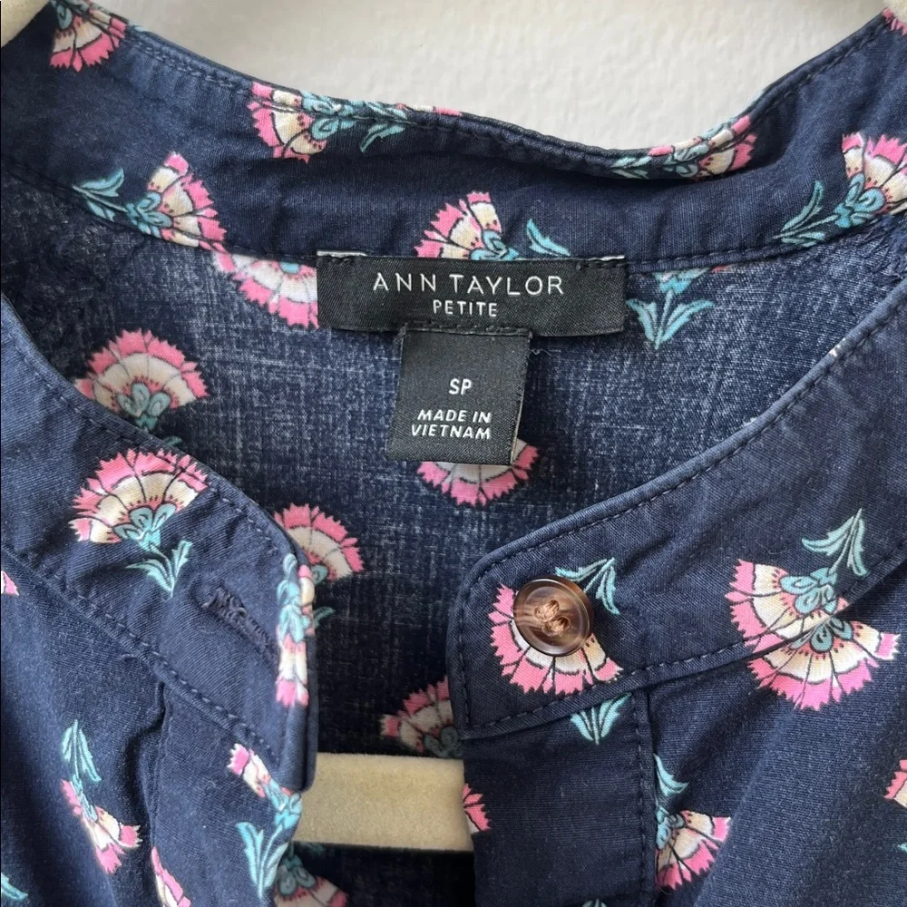 Ann Taylor Midi Puff Sleeve Shirt Dress - Picture 7 of 8